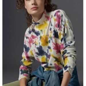 NWT ANTHROPOLOGIE T.La Mercer Cropped Waffle Long Sleeve Pullover Tops